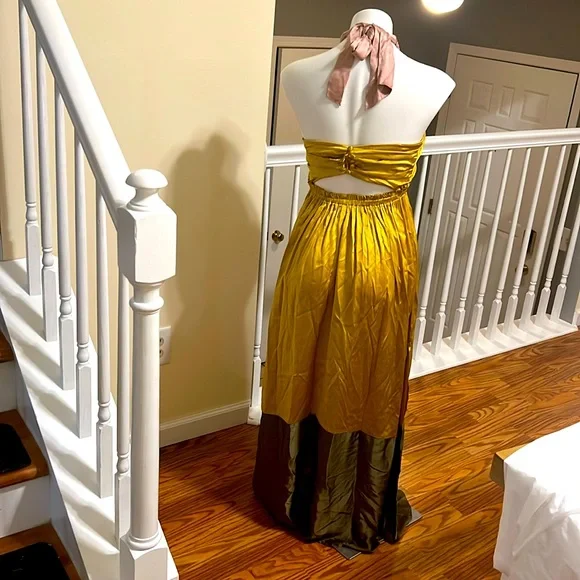 NEW Anthropologie 100% silk Maxi dress size 4